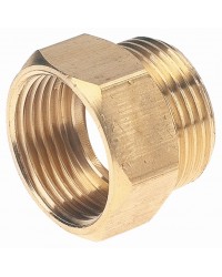 Hexagonal brass equal bushing - M/F