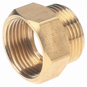 Hexagonal brass equal bushing - M/F