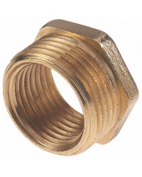 Hexagonal reduced brass bushing - M/F reduced