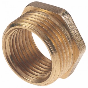 Hexagonal reduced brass bushing - M/F reduced