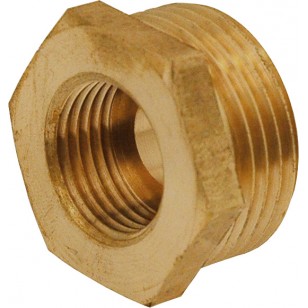 Hexagonal reduced bushing with gasket stop - M/F