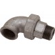 Union elbow - M/F - 3 Pieces - Taper seat - Galvanized Iron Cast