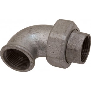 Union elbow - F/F - 3 Pieces -Taper seat - Galvanized Iron Cast