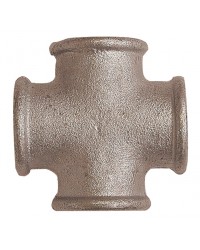 Equal Cross beaded - F/F/F/F - Galvanized Cast Iron