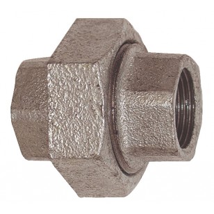 F/F Union - 3 pieces - Conical sealing - Galvanized Cast Iron