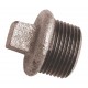 Male square plug beaded - Galvanized Cast Iron