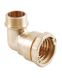 Male 90° brass elbow - PE / male