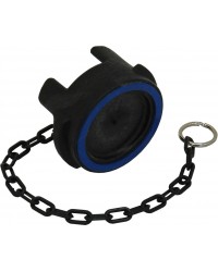 Polypropylene plug with sysmetrical coupling and chain