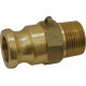 Male adaptor - Type F - Brass