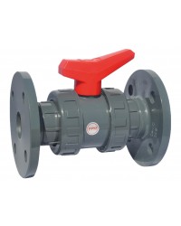 PVC ball valve - "Industrial series" - FPM ball seal - With PN 10/16 flanges