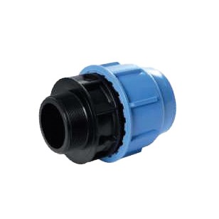 Male threaded polypropylene adaptor for PE pipe