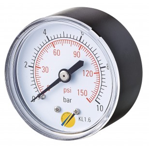 Pressure gauge - ABS casing - Class 1.6 - Conical brass axial fitting 1/4G - Ø 50