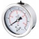 Industrial Pressure gauge - Stainless steel casing - Class 1,6 - Brass axial fitting1/4''G - Ø 63 - Glycerine