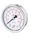 Industrial Pressure gauge - Stainless steel casing - Class 1.6 - Brass axial fitting 1/2''G - Ø 100 - Glycerine