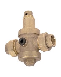 Pressure reducing valve - Brass hot forged piston type - 2 union female fittings - "Industrial series"