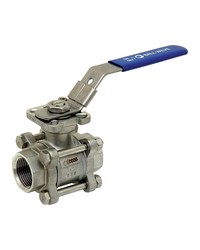 Stainless steel ball valve - 3 pieces - Full Bore - Female / Female - ISO 5211 Platinum