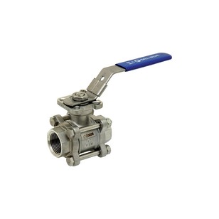 Stainless steel ball valve - 3 pieces - Full Bore - Female / Female - ISO 5211 Platinum