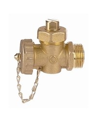 Packed plug valve - Male / Female - With PVC cap and chain