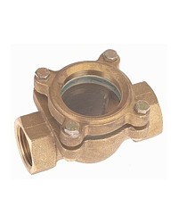 Brass sight flow indicator with fixed fins - F / F