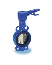 Butterfly valve - Cast iron body - 316 Stainless steel disc - With notched ductile cast iron handlever - Wafer type