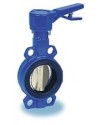 Butterfly valve - Cast iron body - 316 Stainless steel disc - With notched ductile cast iron handlever - Wafer type