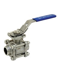 Stainless steel ball valve - 3 pieces - Full Bore - Butt weldind - ISO 5211 platinum