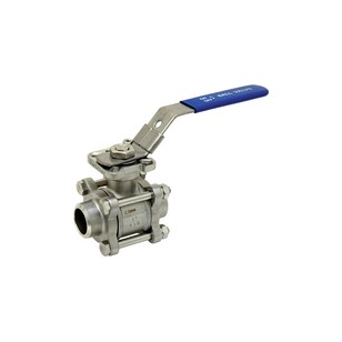 Stainless steel ball valve - 3 pieces - Full Bore - Butt weldind - ISO 5211 platinum