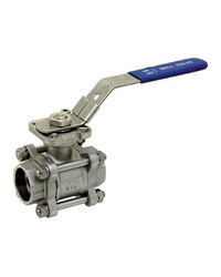 Stainless steel ball valve - 3 pieces - Full Bore - Socket welding - ISO 5211 platinum