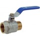 Brass ball valve - M / F - ''Etoile'' series - Standard bore - Flat blue steel handle