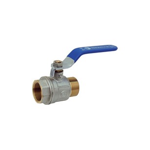 Brass ball valve - M / F - ''Etoile'' series - Standard bore - Flat blue steel handle