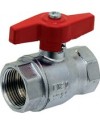 Brass ball valve - F/F - ''Normal series" - Full bore - Butterfly red handle