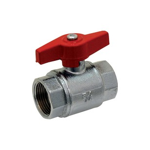 Brass ball valve - F/F - Industial series - Full bore - Butterfly red handle