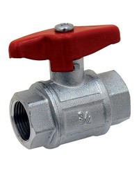 Brass ball valve - F/F - Industrial series - Full bore - Butterfly red handle