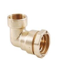 Female 90° brass elbow - PE / Female