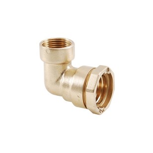 Female 90° brass elbow - PE / Female