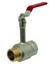 Brass ball valve - M/F - Monobloc with extension - Flat red steel handle