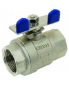 Monobloc stainless steel ball valve F/F 2 pieces - Full bore - Butterfly handle