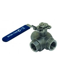 Stainless steel ball valve - 3 femal ways in T - ISO 5211 motorisation support