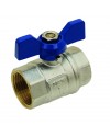 Brass ball valve - F / F - ''Etoile'' series - Standard bore - Butterfly blue handle