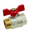 Brass ball valve - M / F - ''Etoile'' series - Standard bore - Butterfly red handle