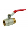 Brass ball valve - F / F - ''Etoile'' series - Standard bore - Flat red stainless steel handle