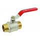 Brass ball valve - M / M - ''Etoile'' series - Standard bore - Flat red steel handle