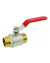 Brass ball valve - M / M - ''Etoile'' series - Standard bore - Flat red steel handle