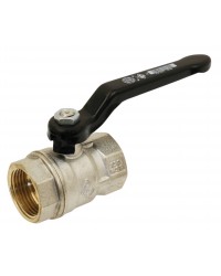 Brass ball valve - F/F - ''Normal Series"- Full bore - Black pressed steel handle