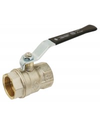 Brass ball valve - F/F - ''Normal series'' - Full bore - Flat black steel handle