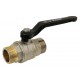 Brass ball valve - M/M - ''Normal series'' - Full bore - Black pressed steel handle