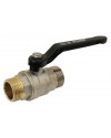 Brass ball valve - M/M - ''Normal series'' - Full bore - Black pressed steel handle