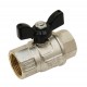 Brass ball valve - F/F - Long threaded series - Full bore - Butterfly black handle