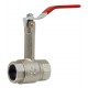 Brass ball valve - F/F - Monobloc with extension - Flat red steel handle