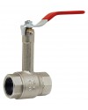 Brass ball valve - F/F - Monobloc with extension - Flat red steel handle